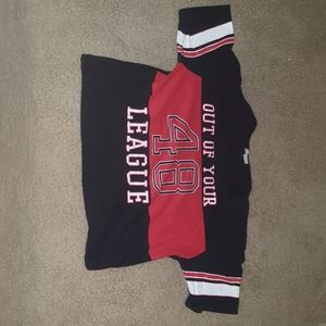 Out of your league crop shirt